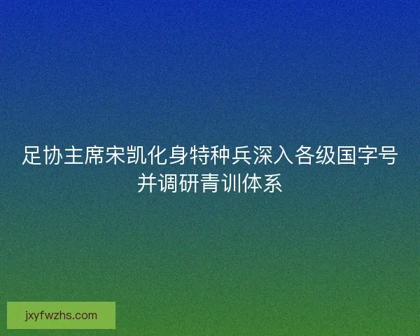 足协主席宋凯化身特种兵深入各级国字号并调研青训体系