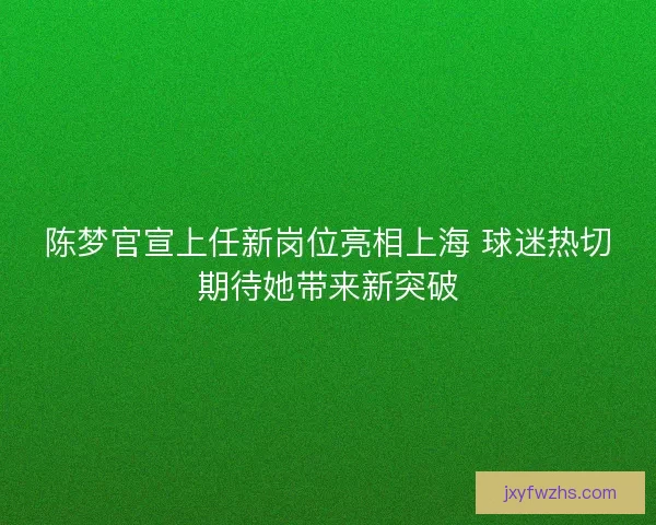 陈梦官宣上任新岗位亮相上海 球迷热切期待她带来新突破